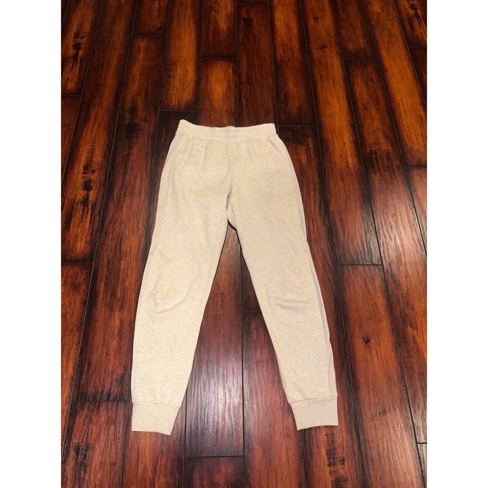 Antonio Melani Lounge Pants Comfy Joggers Elastic Waist Heathered XS beige